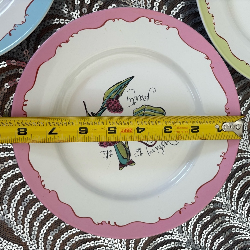 Rosanna holiday shoe Christmas themed salad/desert plates set of 4 - Picture 6 of 9